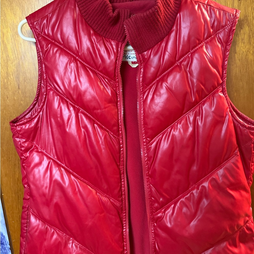 Women's Red Puffer Vest